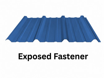 Exposed fastener metal roof panel profile for snow guard compatibility